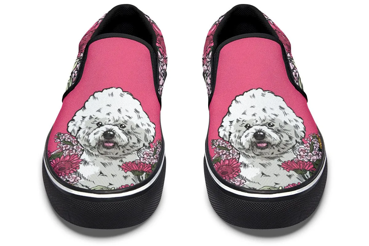 Illustrated Bichon Frise Slip-On Shoes