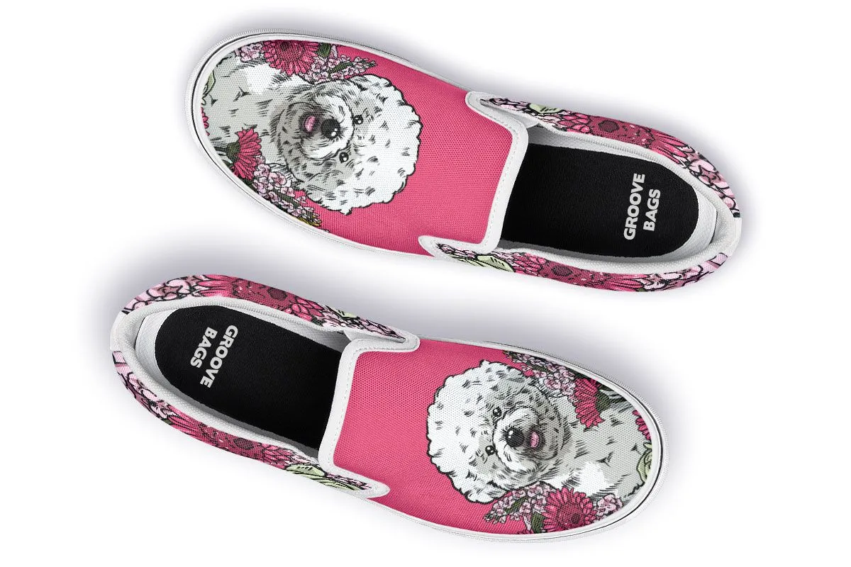Illustrated Bichon Frise Slip-On Shoes