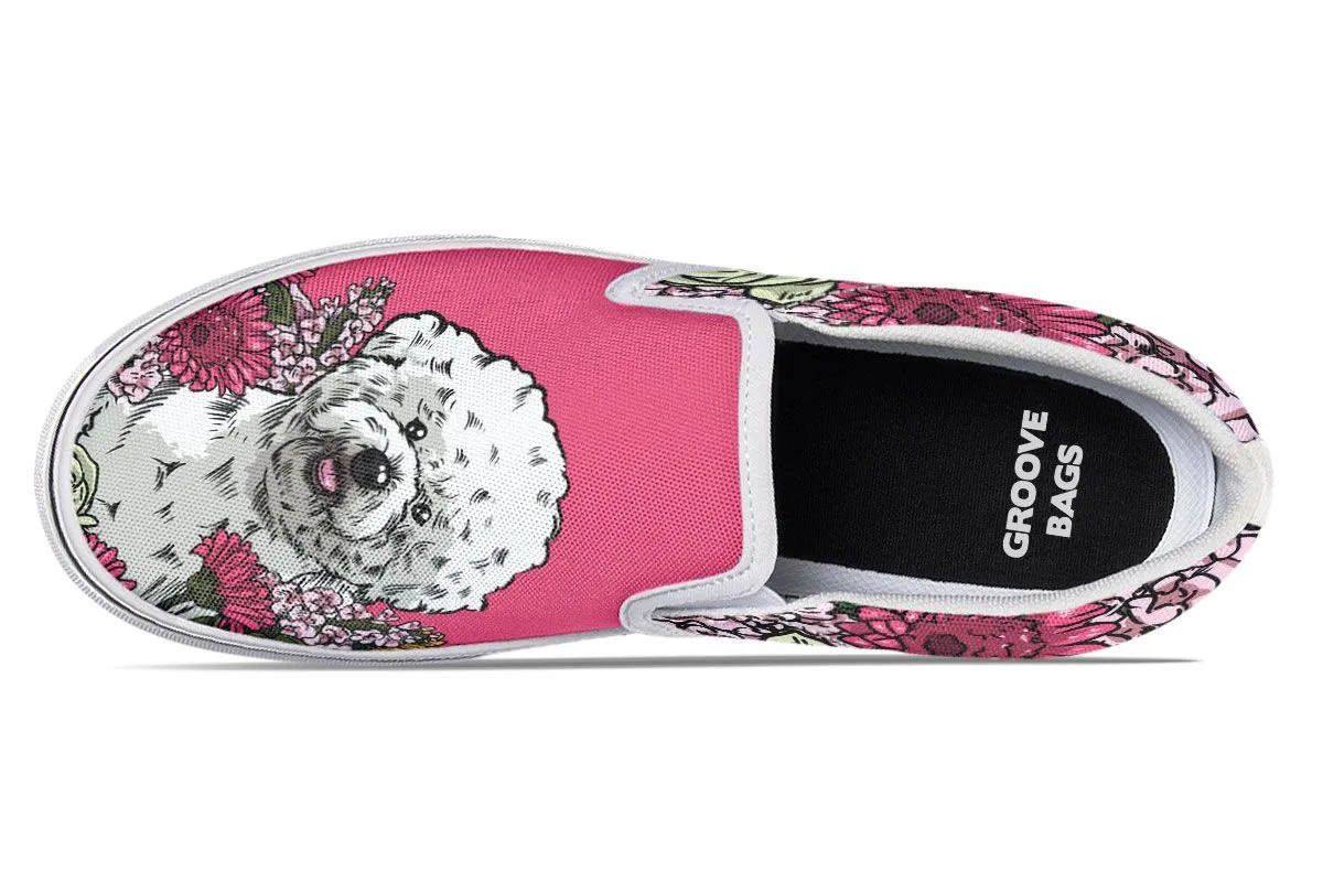 Illustrated Bichon Frise Slip-On Shoes