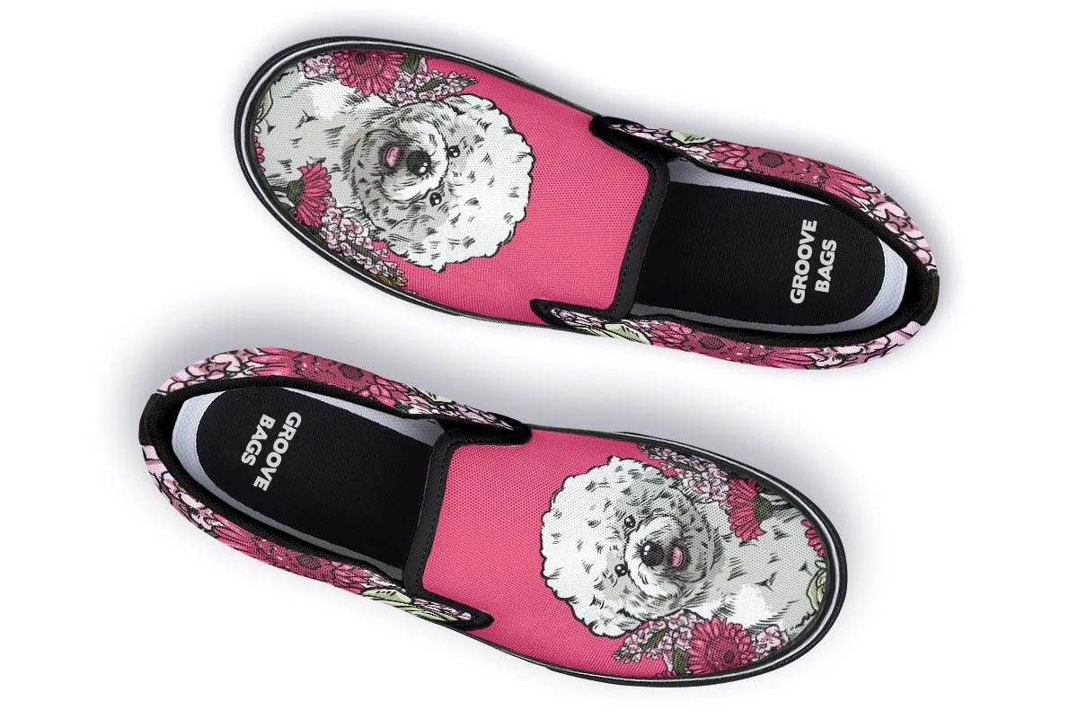 Illustrated Bichon Frise Slip-On Shoes