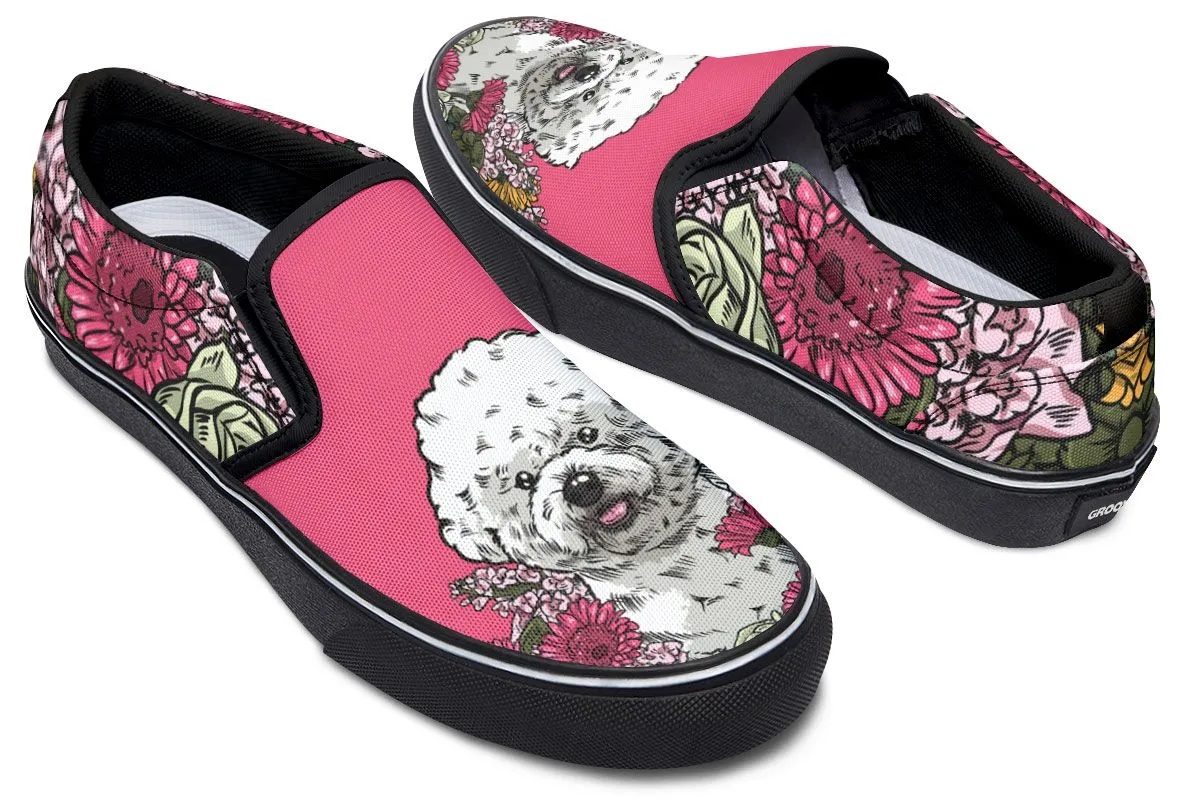 Illustrated Bichon Frise Slip-On Shoes