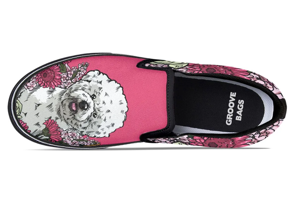 Illustrated Bichon Frise Slip-On Shoes