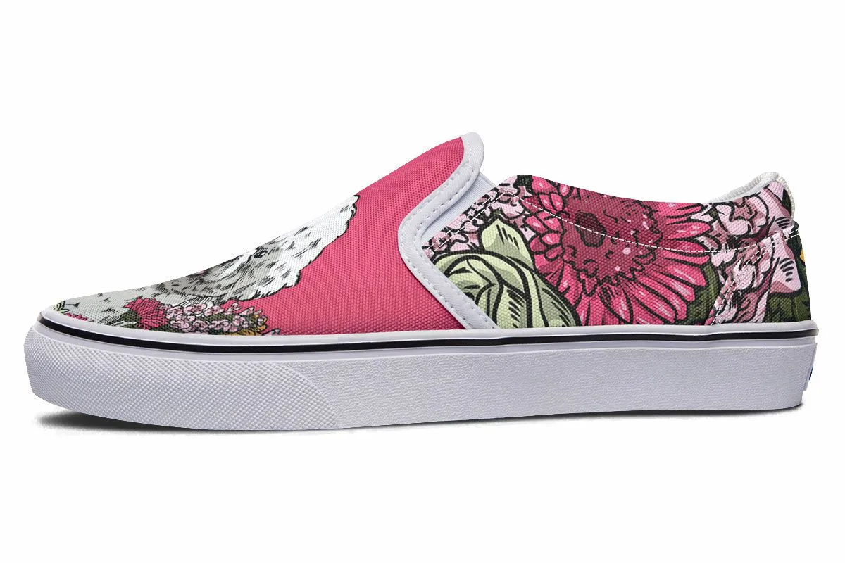 Illustrated Bichon Frise Slip-On Shoes