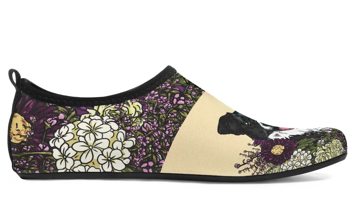 Illustrated Border Collie Aqua Barefoot Shoes