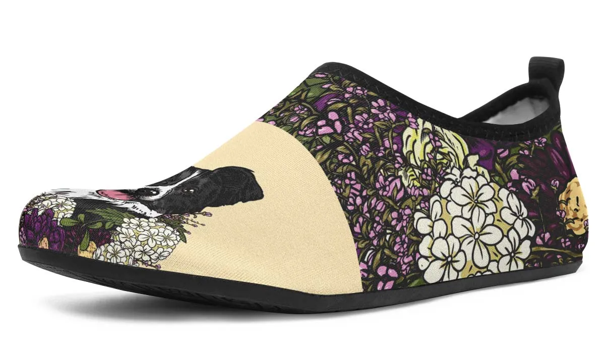 Illustrated Border Collie Aqua Barefoot Shoes