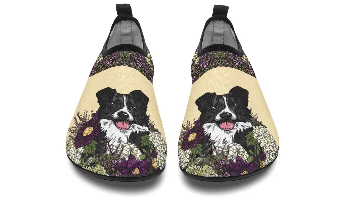 Illustrated Border Collie Aqua Barefoot Shoes