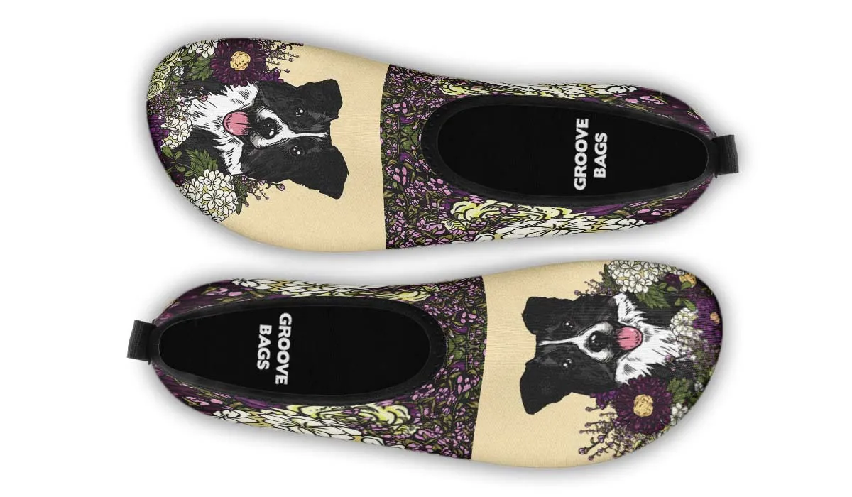 Illustrated Border Collie Aqua Barefoot Shoes