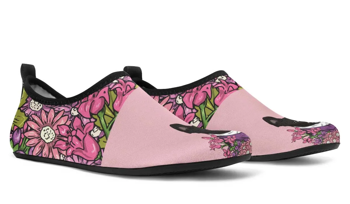 Illustrated Boston Terrier Aqua Barefoot Shoes
