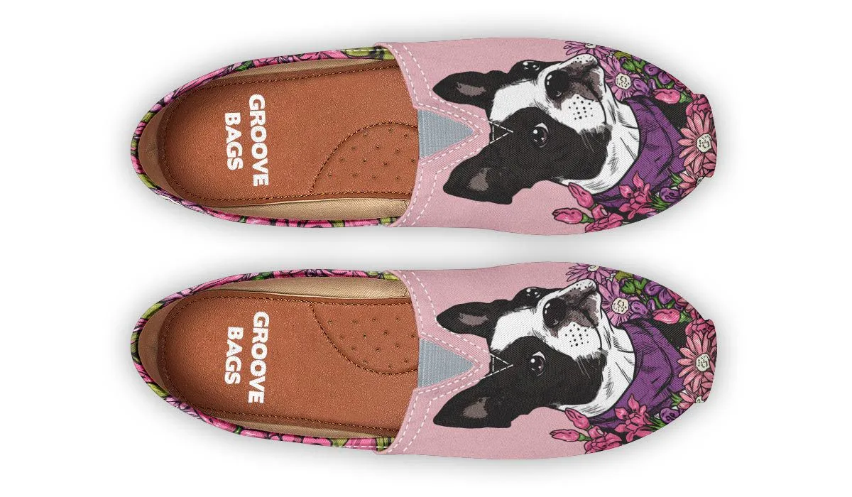 Illustrated Boston Terrier Casual Shoes
