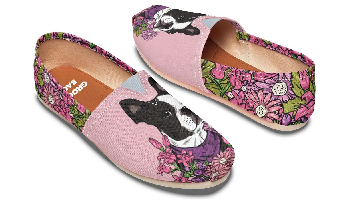 Illustrated Boston Terrier Casual Shoes