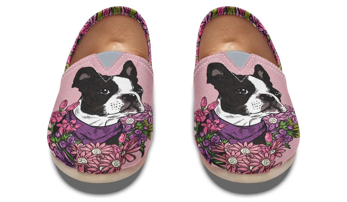 Illustrated Boston Terrier Casual Shoes