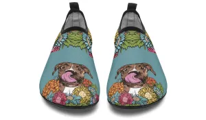 Illustrated Boxer Aqua Barefoot Shoes