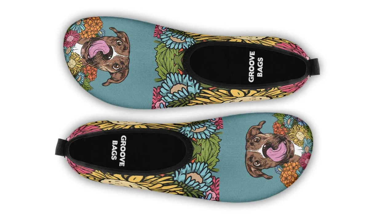 Illustrated Boxer Aqua Barefoot Shoes