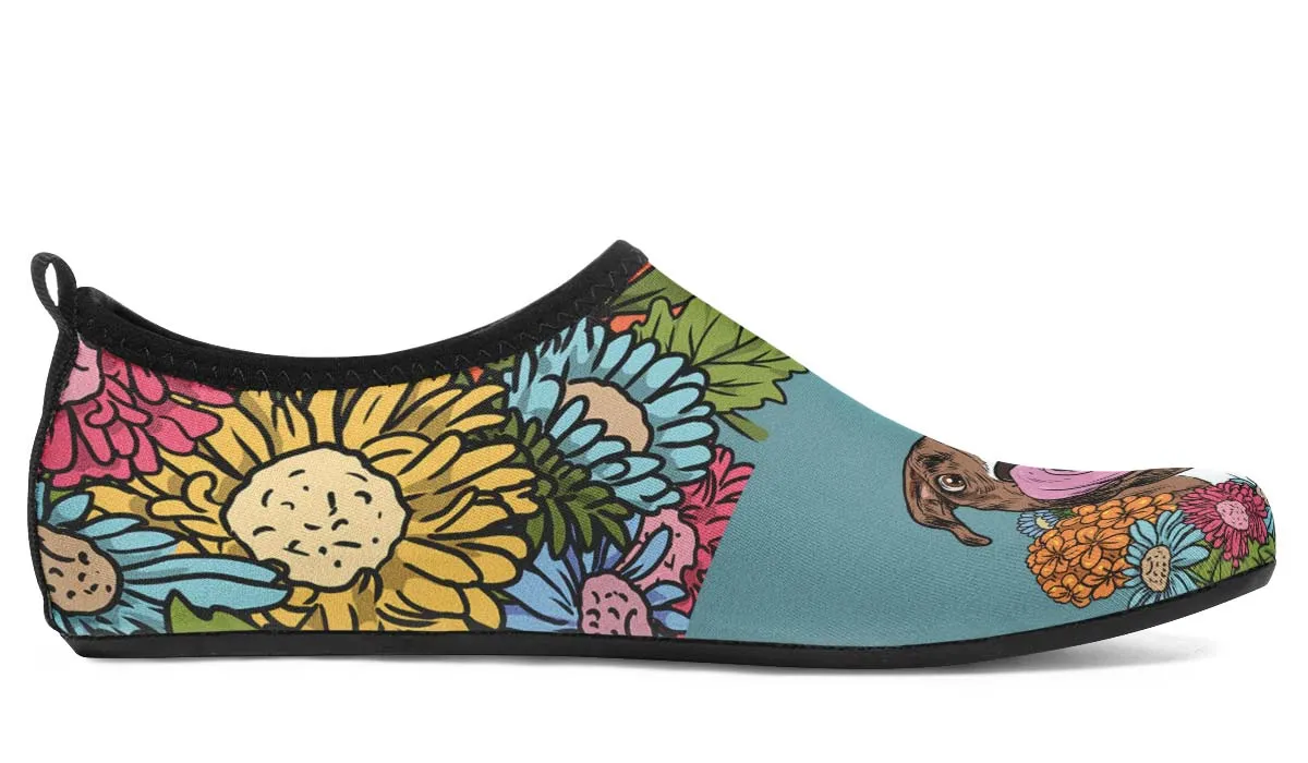 Illustrated Boxer Aqua Barefoot Shoes