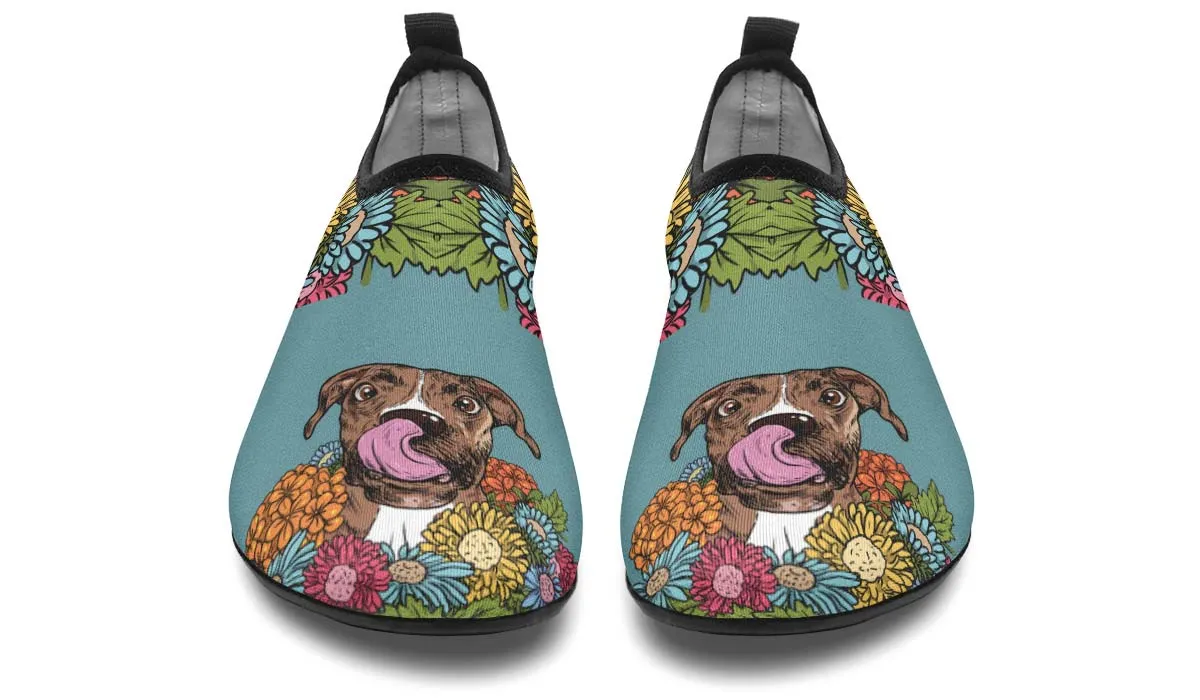 Illustrated Boxer Aqua Barefoot Shoes