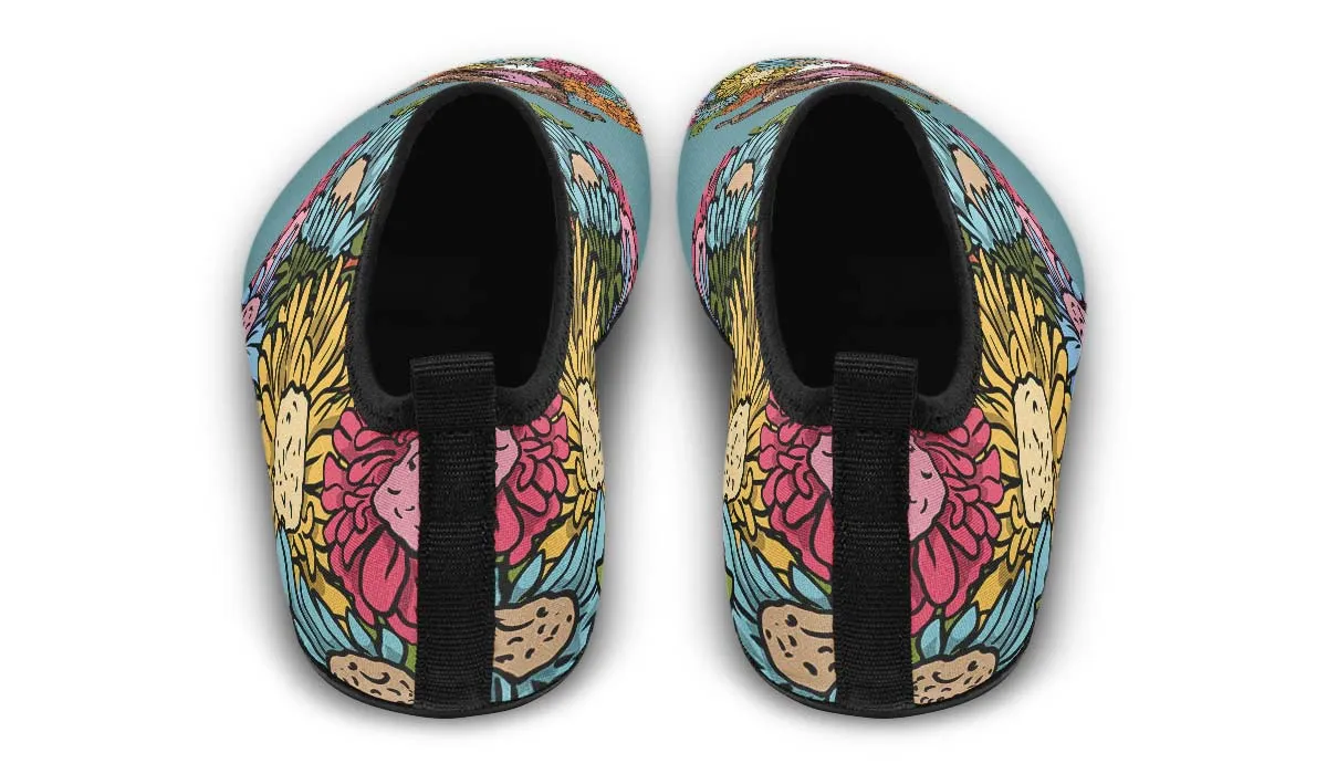 Illustrated Boxer Aqua Barefoot Shoes