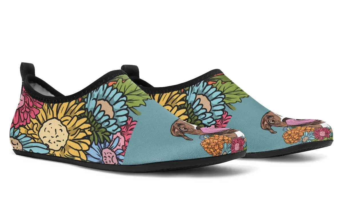 Illustrated Boxer Aqua Barefoot Shoes