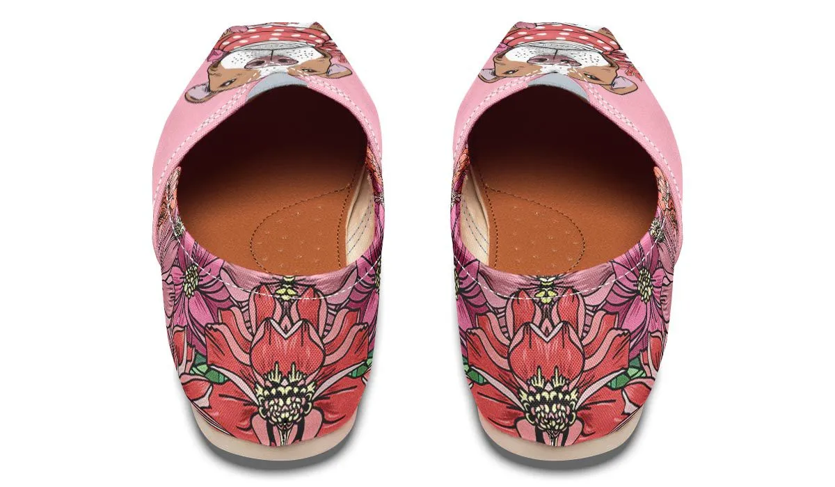 Illustrated Brown Pit Bull Casual Shoes