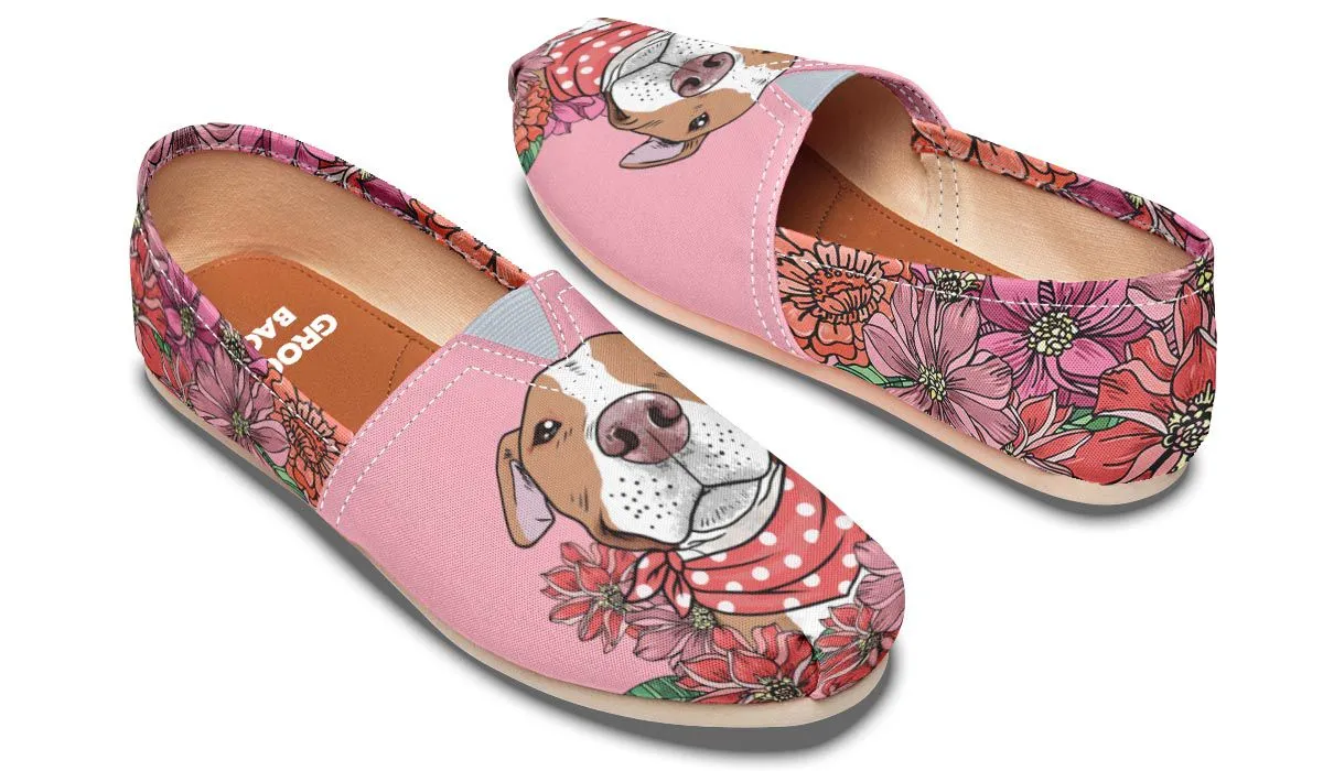Illustrated Brown Pit Bull Casual Shoes