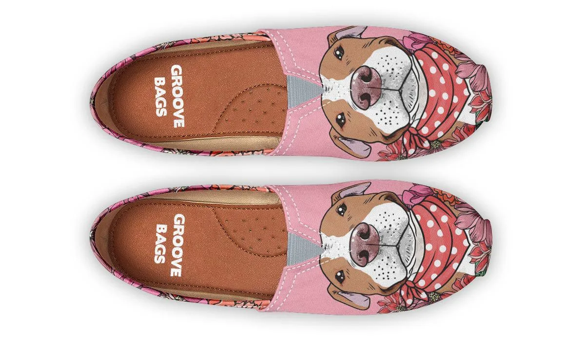 Illustrated Brown Pit Bull Casual Shoes