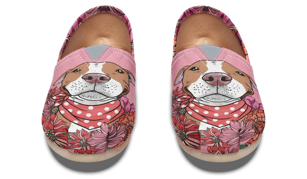 Illustrated Brown Pit Bull Casual Shoes