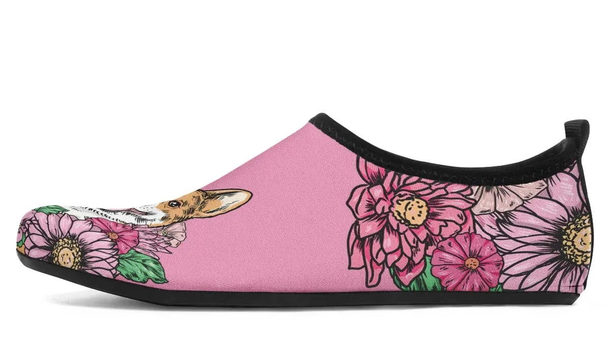 Illustrated Corgi Aqua Barefoot Shoes