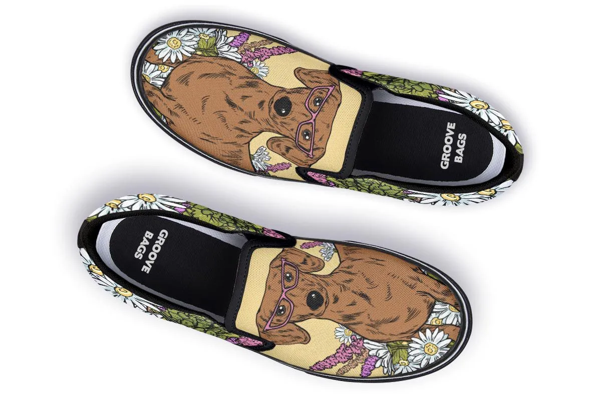 Illustrated Dachshund Slip-On Shoes