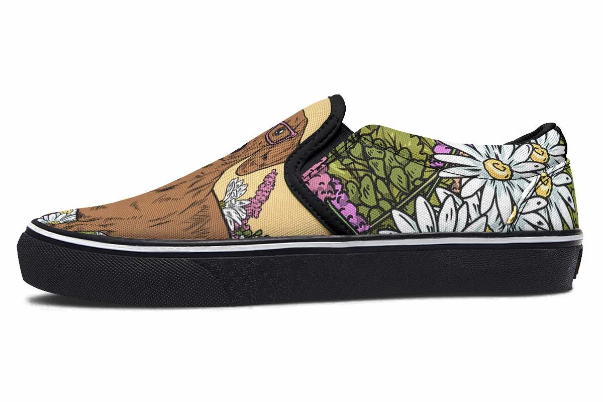 Illustrated Dachshund Slip-On Shoes