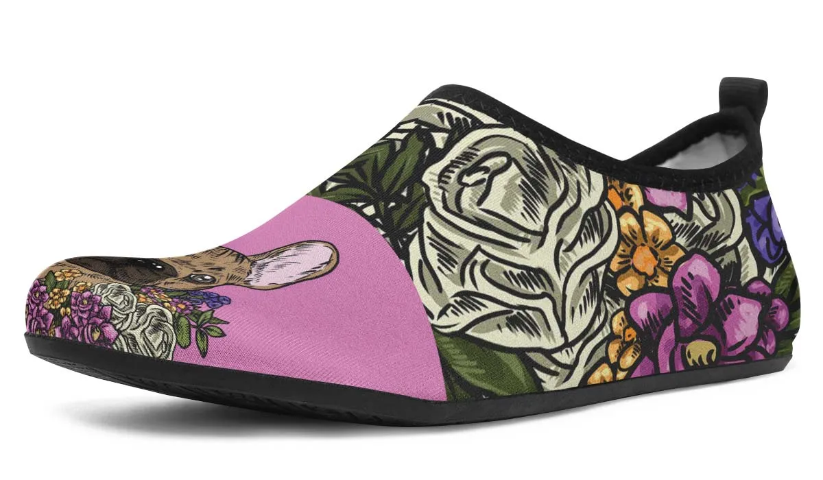 Illustrated French Bulldog Aqua Barefoot Shoes