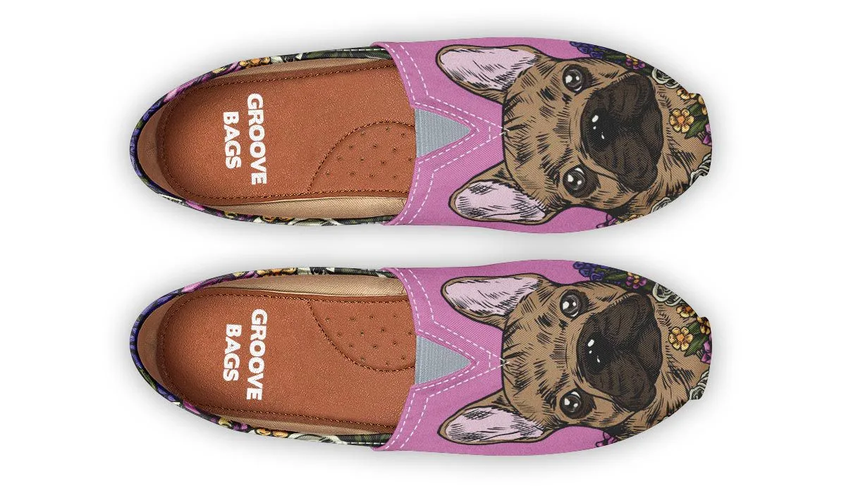 Illustrated French Bulldog Casual Shoes