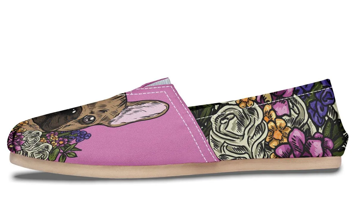 Illustrated French Bulldog Casual Shoes