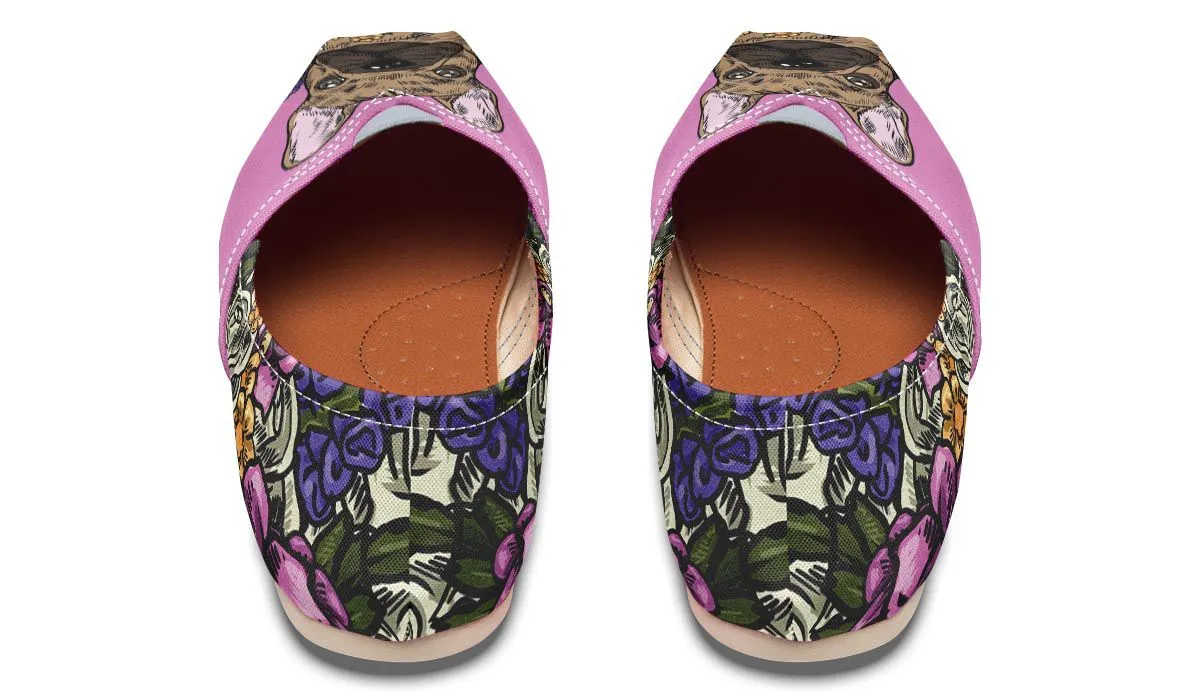 Illustrated French Bulldog Casual Shoes