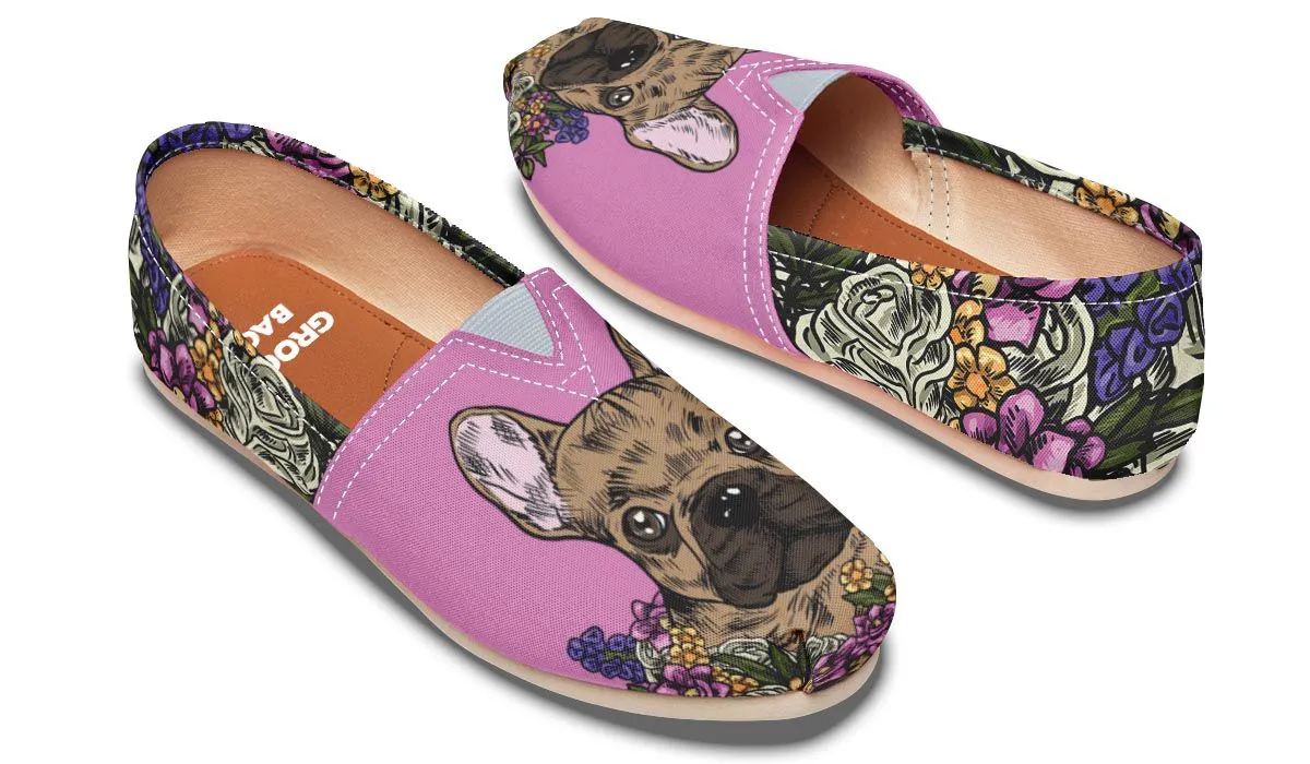 Illustrated French Bulldog Casual Shoes