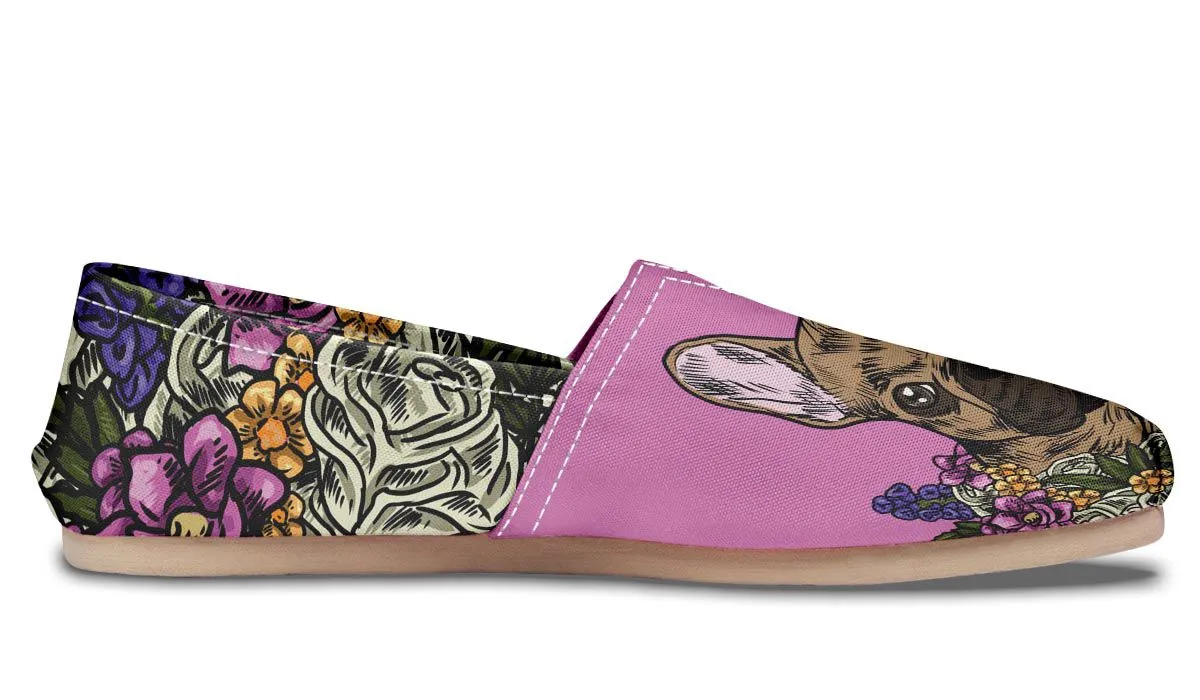 Illustrated French Bulldog Casual Shoes