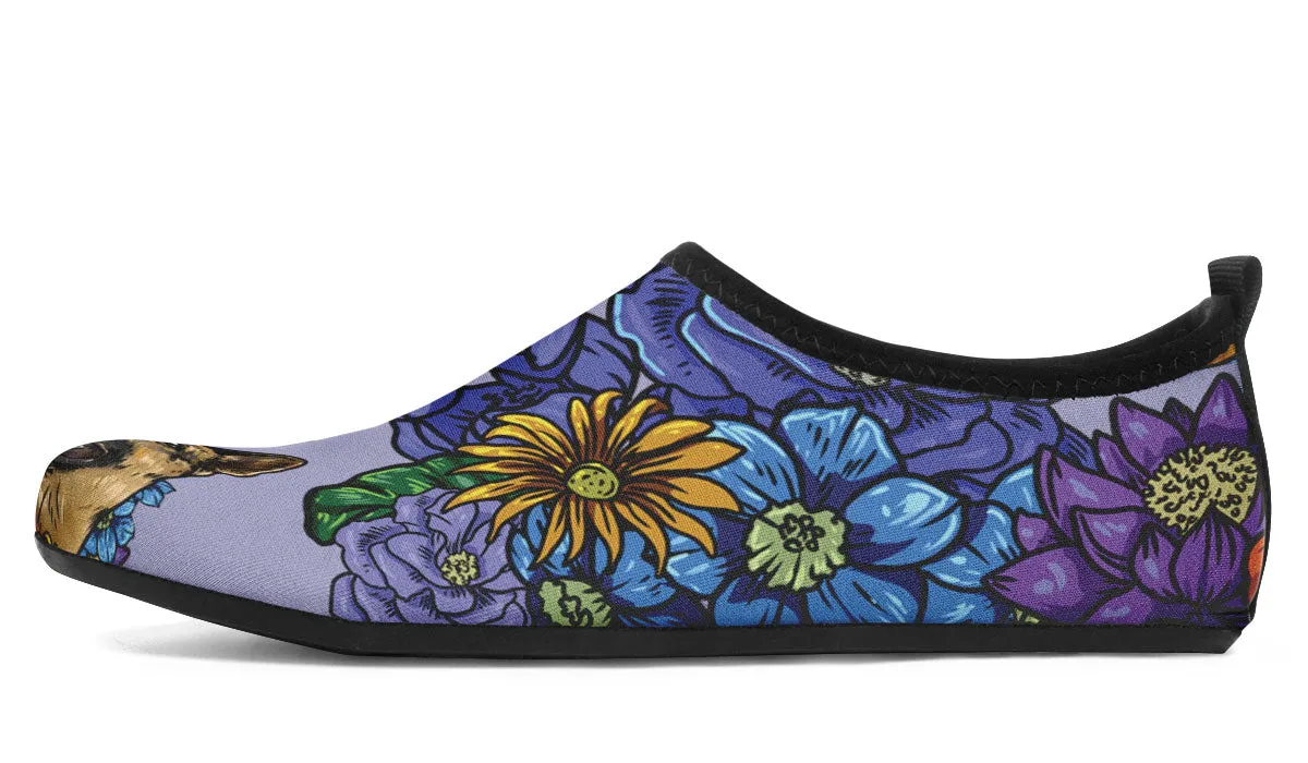 Illustrated German Shepherd Aqua Barefoot Shoes
