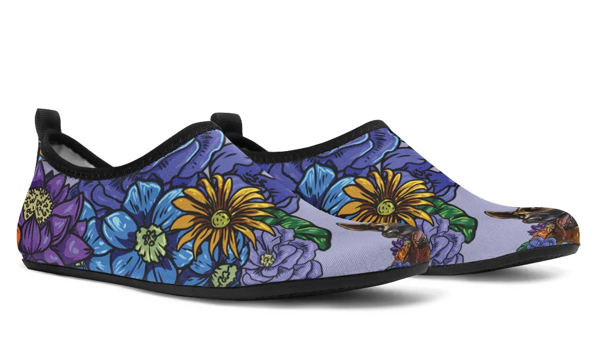 Illustrated German Shepherd Aqua Barefoot Shoes
