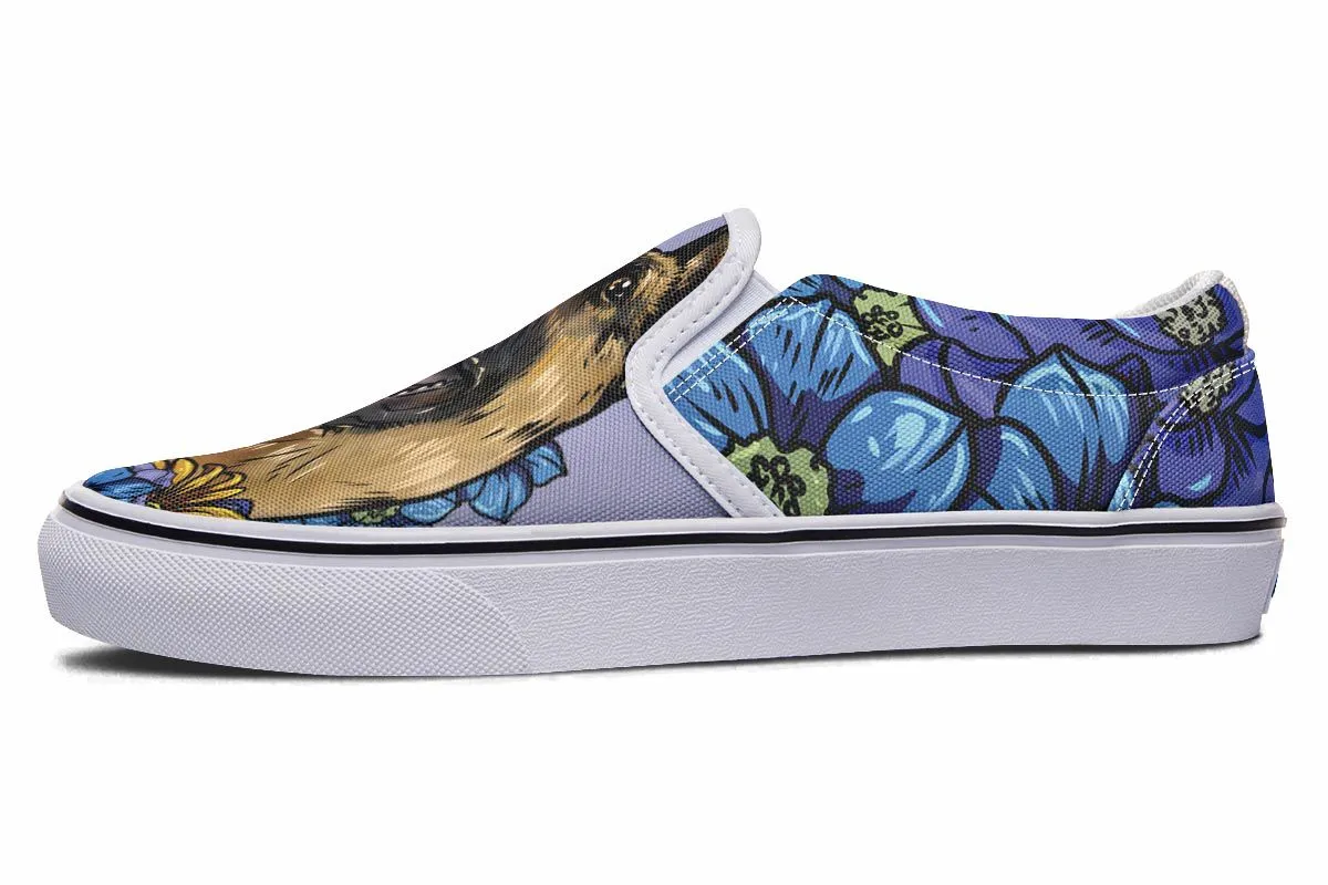 Illustrated German Shepherd Slip-On Shoes