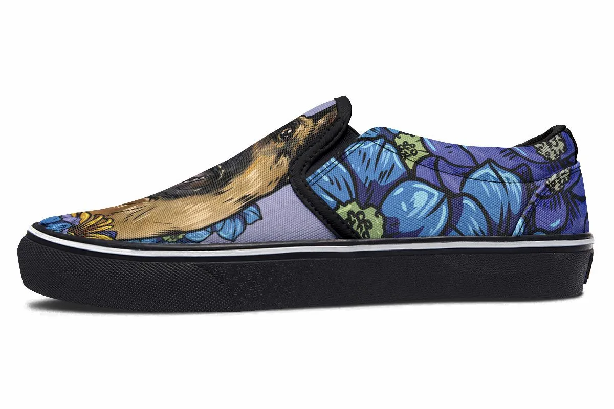 Illustrated German Shepherd Slip-On Shoes