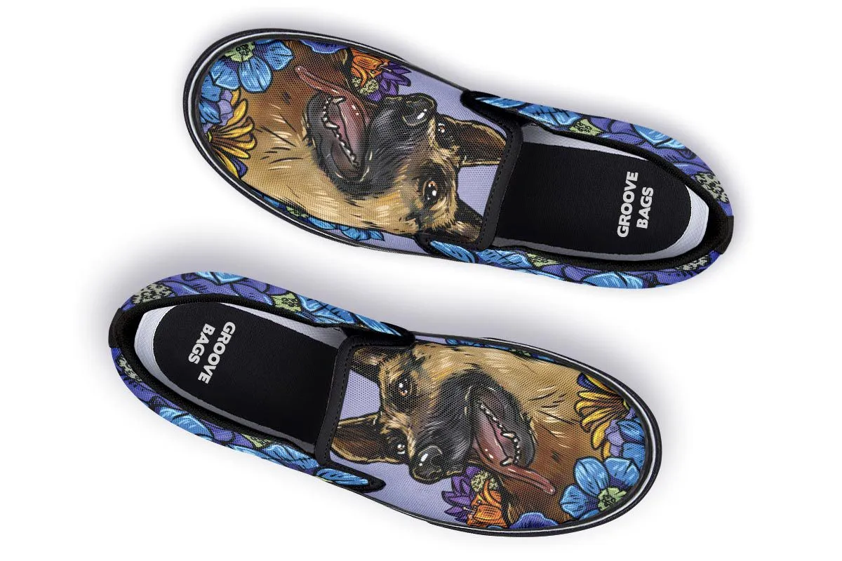 Illustrated German Shepherd Slip-On Shoes