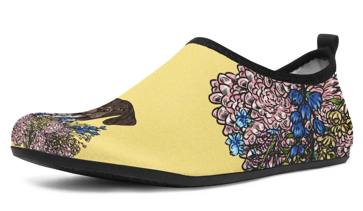Illustrated German Shorthaired Pointer Aqua Barefoot Shoes