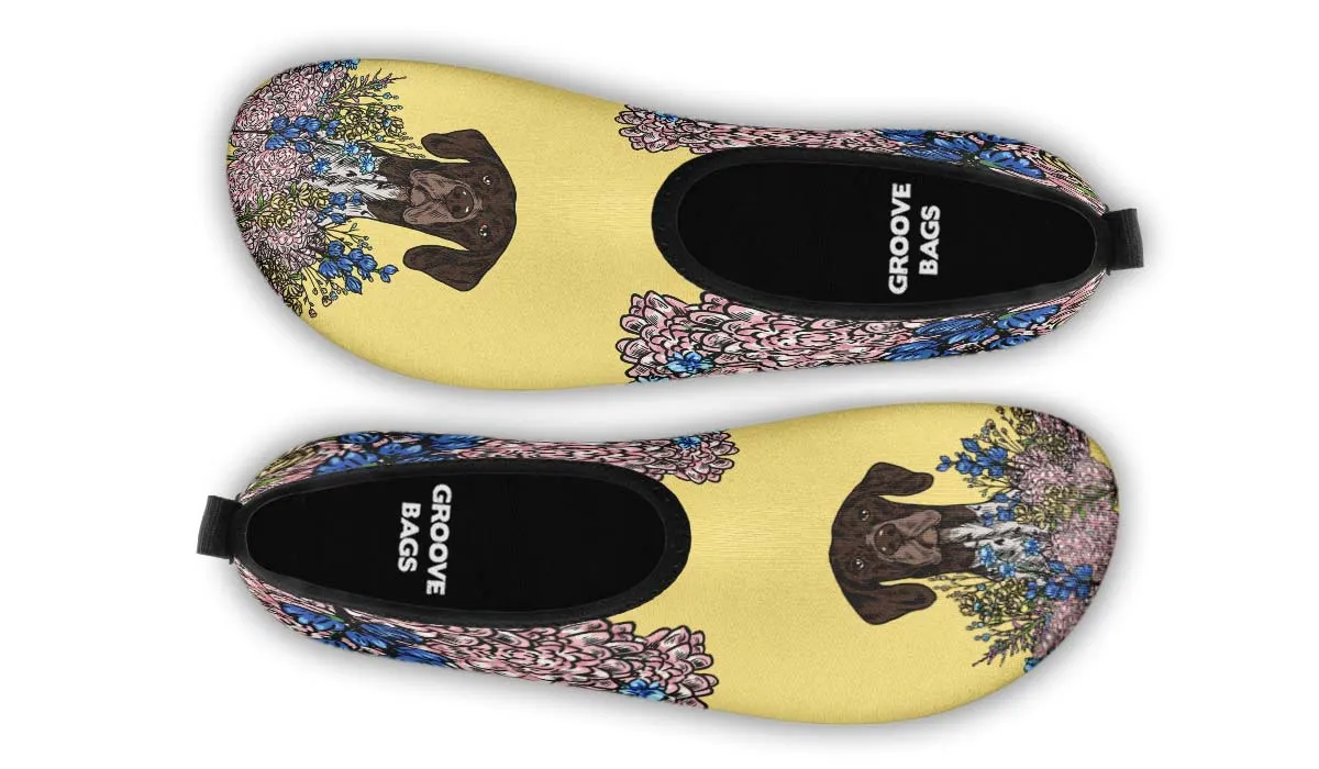 Illustrated German Shorthaired Pointer Aqua Barefoot Shoes