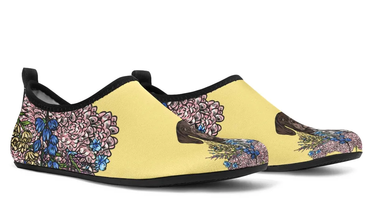 Illustrated German Shorthaired Pointer Aqua Barefoot Shoes