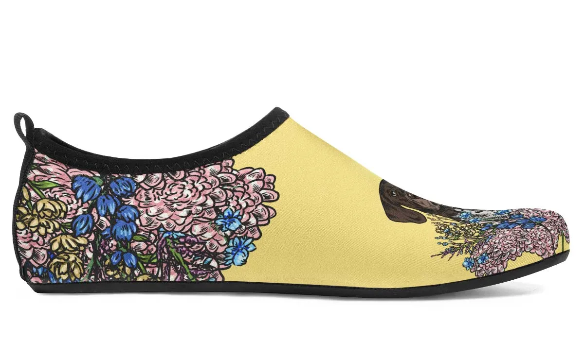 Illustrated German Shorthaired Pointer Aqua Barefoot Shoes