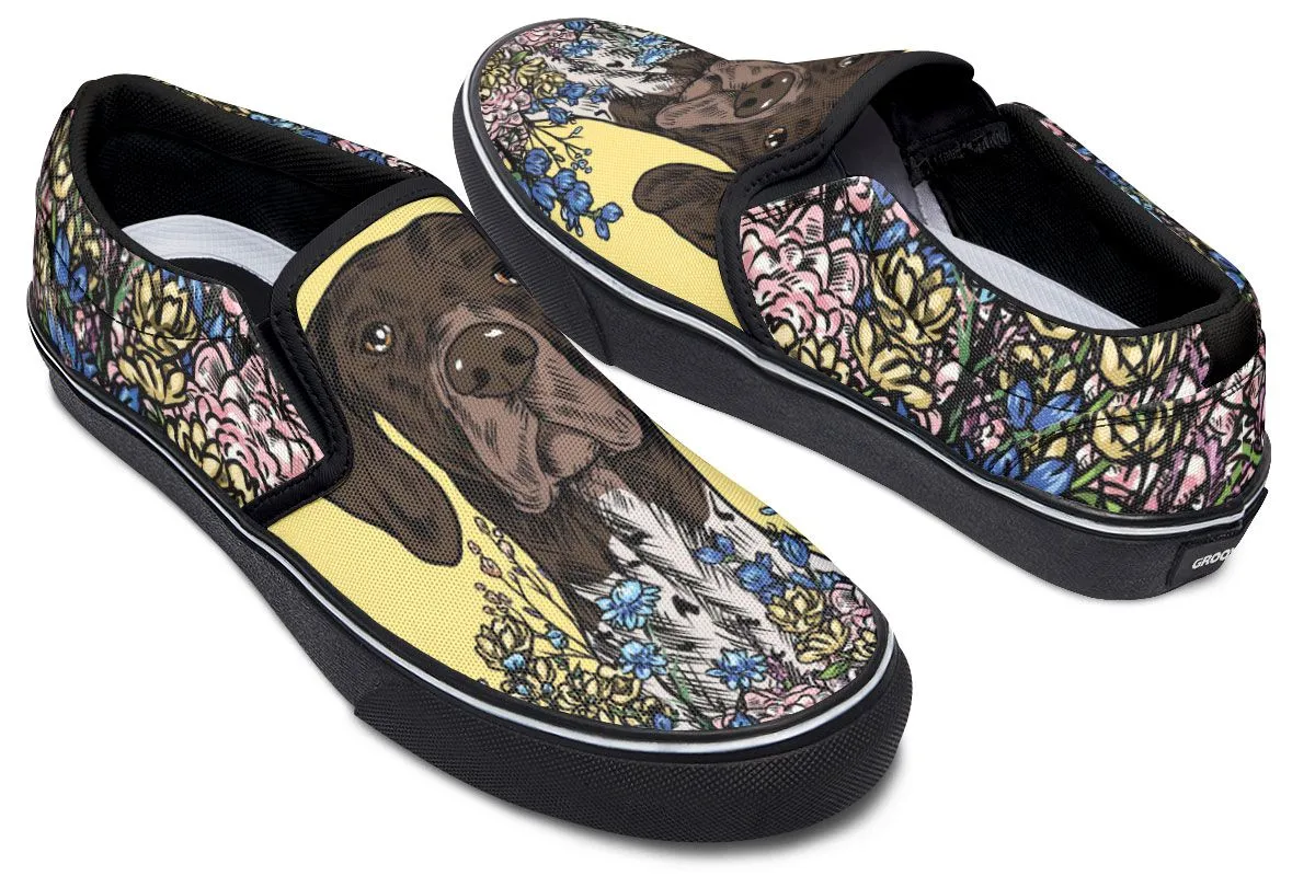 Illustrated German Shorthaired Pointer Slip-On Shoes