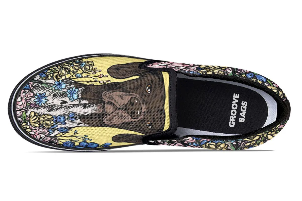 Illustrated German Shorthaired Pointer Slip-On Shoes
