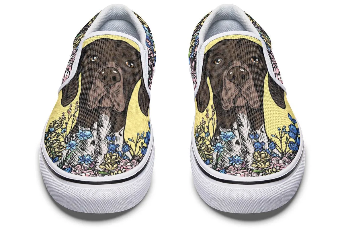 Illustrated German Shorthaired Pointer Slip-On Shoes