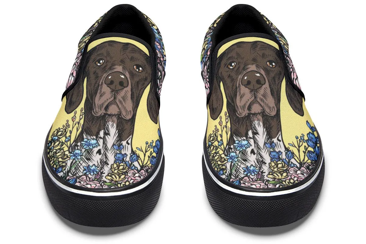 Illustrated German Shorthaired Pointer Slip-On Shoes