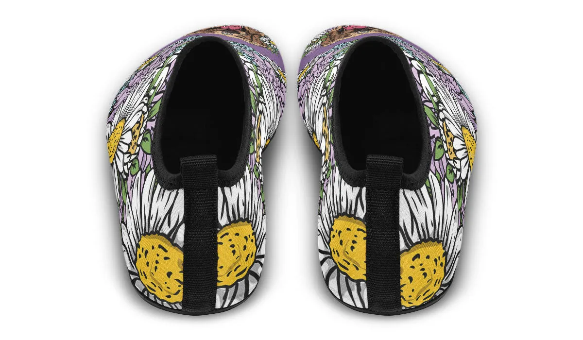 Illustrated Golden Retriever Aqua Barefoot Shoes