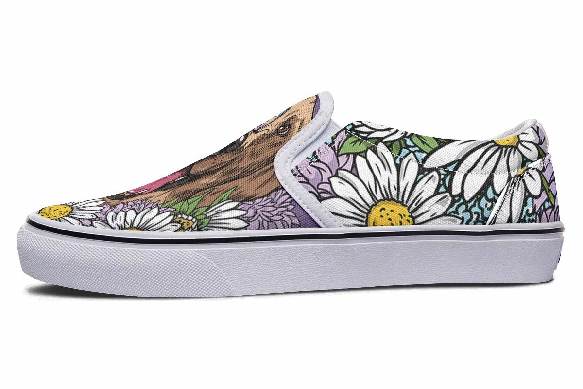 Illustrated Golden Retriever Slip-On Shoes