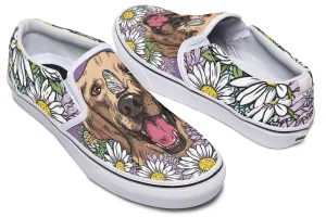 Illustrated Golden Retriever Slip-On Shoes